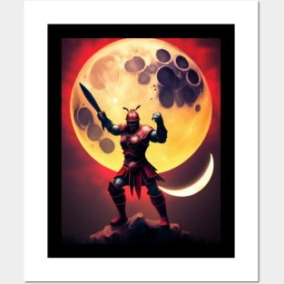 Red Moon Warrior art work Posters and Art